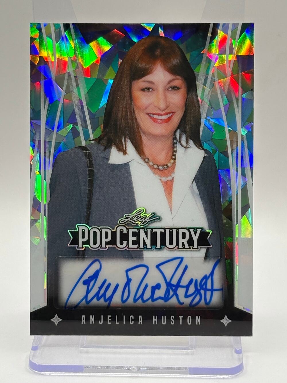 2025 Leaf Pop Century Anjelica Huston Silver Crystal Auto 1/1 SSP Addams Family